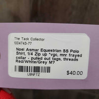 SS Polo Shirt, 1/4 Zip up *vgc, mnr frayed collar - pulled out tags, threads
