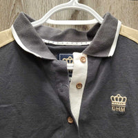 SS Polo Shirt, 1/4 Button Up * vgc, older, faded, mnr stains
