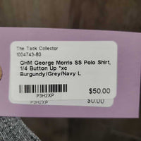 SS Polo Shirt, 1/4 Button Up *xc
