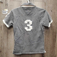 SS Polo Shirt, 1/4 Button Up *vgc, older, shrunk, faded, curled corners
