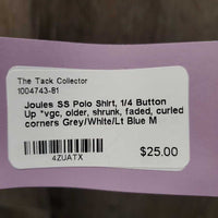 SS Polo Shirt, 1/4 Button Up *vgc, older, shrunk, faded, curled corners
