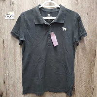 SS Polo Shirt. 1/4 Button Up *gc, faded, rubs, curled corners
