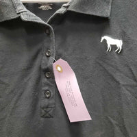 SS Polo Shirt. 1/4 Button Up *gc, faded, rubs, curled corners