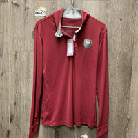 LS Show Shirt, 1/4 Button Up, Magnetic Collar *vgc, mnr snags, seam puckers & seam rubs
