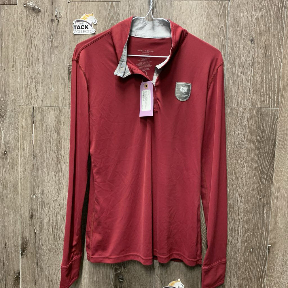 LS Show Shirt, 1/4 Button Up, Magnetic Collar *vgc, mnr snags, seam puckers & seam rubs