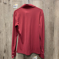 LS Show Shirt, 1/4 Button Up, Magnetic Collar *vgc, mnr snags, seam puckers & seam rubs