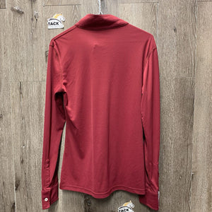LS Show Shirt, 1/4 Button Up, Magnetic Collar *vgc, mnr snags, seam puckers & seam rubs