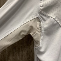LS Show Sun Shirt, snap collar, mesh sleeves *fair, dingy, v.bubbled collar, seam puckers, stained
