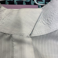 LS Show Sun Shirt, snap collar, mesh sleeves *fair, dingy, v.bubbled collar, seam puckers, stained
