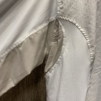 LS Show Sun Shirt, snap collar, mesh sleeves *fair, dingy, bubbled collar, seam puckers, stained, snags
