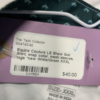 LS Show Sun Shirt, snap collar, mesh sleeves, tags *new
