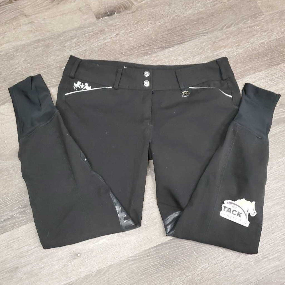 Hvy Euroseat Breeches *gc, seam puckers, mnr dirty?stains, faded & hairy, seat rubs & pills