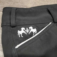 Hvy Euroseat Breeches *gc, seam puckers, mnr dirty?stains, faded & hairy, seat rubs & pills
