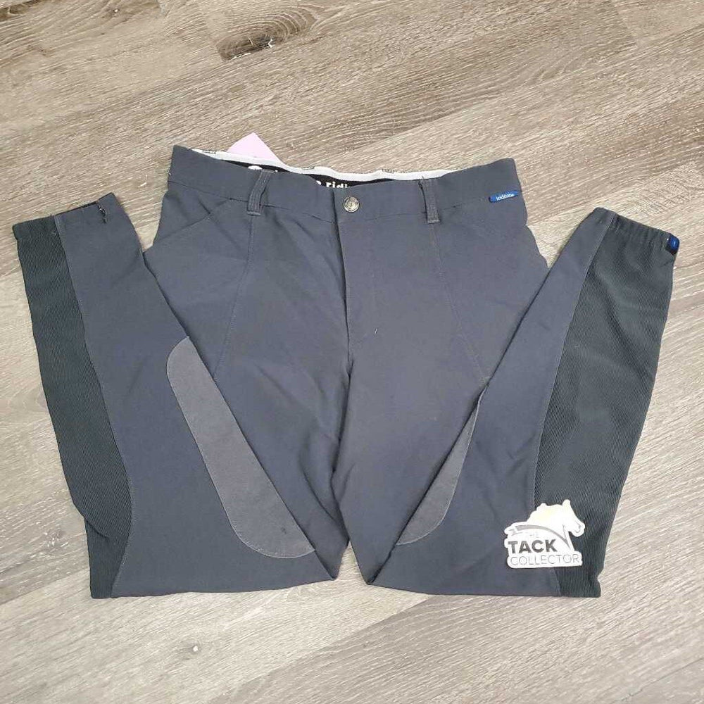 Breeches, Thigh Pockets *gc, mnr stains, stretched - puckers, pills, cut ankles