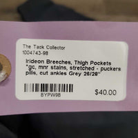 Breeches, Thigh Pockets *gc, mnr stains, stretched - puckers, pills, cut ankles
