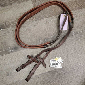 Pr Rubber Reins *gc, clean & dirty, gunk, rubs, scraped edges, twists, dry, stiff