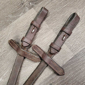 Pr Rubber Reins *gc, clean & dirty, gunk, rubs, scraped edges, twists, dry, stiff