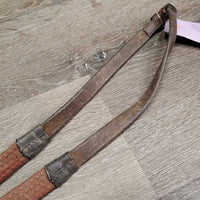 Pr Rubber Reins *gc, clean & dirty, gunk, rubs, scraped edges, twists, dry, stiff
