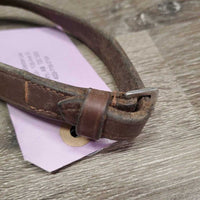 Pr Rubber Reins *gc, clean & dirty, gunk, rubs, scraped edges, twists, dry, stiff
