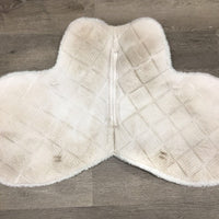 Fitted Fleece Hunter Saddle Pad, tabs *gc, clean, dingy, stained, mnr hair, threads

