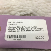 Fitted Fleece Hunter Saddle Pad, tabs *gc, clean, dingy, stained, mnr hair, threads
