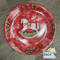 "Rocking Horse Christmas" Plate, Dishwasher & Microwave Safe *gc, scratches
