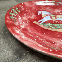 "Rocking Horse Christmas" Plate, Dishwasher & Microwave Safe *gc, scratches
