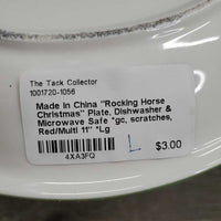 "Rocking Horse Christmas" Plate, Dishwasher & Microwave Safe *gc, scratches
