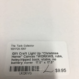 Light Up "Christmas Horse" Canvas *WORKWS, rubs, holey/ripped back, stains, no battery cover
