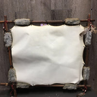 Galloping Horses in Snow Stretched Canvas - Wood Frame, Feathers, Fleece Trim *vgc
