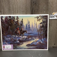 "Checkmate" Plaque Mount Cowboys by Georgia Jarvis #580/750 *vgc, edge rubs, dings & stains

