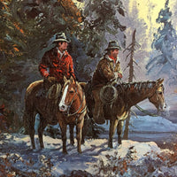 "Checkmate" Plaque Mount Cowboys by Georgia Jarvis #580/750 *vgc, edge rubs, dings & stains