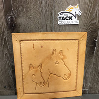 Leather Carved Horse Wall Art *vgc, stains