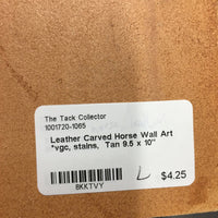 Leather Carved Horse Wall Art *vgc, stains