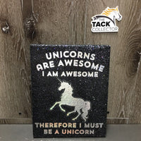 Glitter "Unicorns are Awesome" Sign *vgc, dusty
