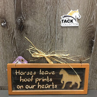Wood Framed "Horses Leave Hoofprints", Wire top *vgc, mnr scratches, dings, stains & dust