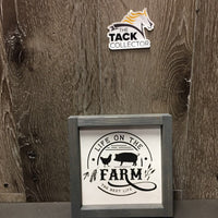 Wood Sign "Life on The Farm" *vgc, mnr stains & dings
