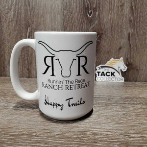 "Runnin' The Race" Ceramic Mug *vgc, clean, dusty, mnr stain
