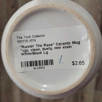 "Runnin' The Race" Ceramic Mug *vgc, clean, dusty, mnr stain