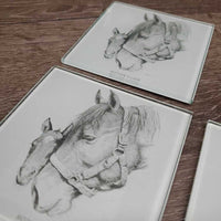 3 Glass "Mother's Love" Coasters *xc
