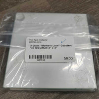 3 Glass "Mother's Love" Coasters *xc