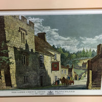 4 "Old English Inns" Table Placemat Set, Cork back, cardboard box base *xc, clean, broken box corners
