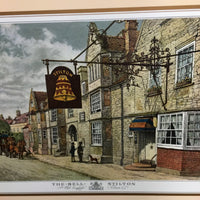 4 "Old English Inns" Table Placemat Set, Cork back, cardboard box base *xc, clean, broken box corners
