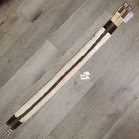 Thick Fleece?Wool Covered Girth, 1x Els *gc, clean, stains, hair, clumpy, older, TORN els, thin edges