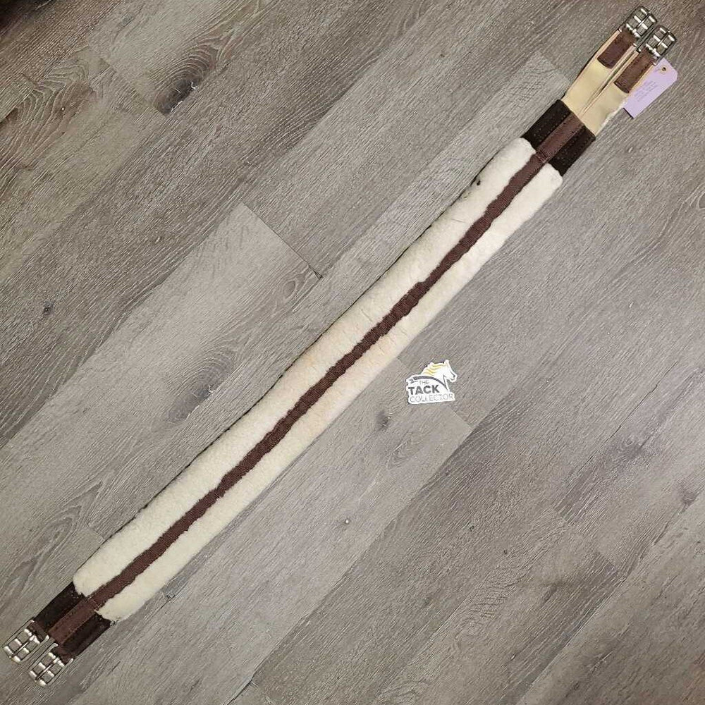 Thick Fleece?Wool Covered Girth, 1x Els *gc, clean, stains, hair, clumpy, older, TORN els, thin edges