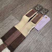 Thick Fleece?Wool Covered Girth, 1x Els *gc, clean, stains, hair, clumpy, older, TORN els, thin edges