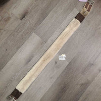 Thick Fleece?Wool Covered Girth, 1x Els *gc, clean, stains, hair, clumpy, older, TORN els, thin edges
