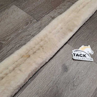 Thick Fleece?Wool Covered Girth, 1x Els *gc, clean, stains, hair, clumpy, older, TORN els, thin edges
