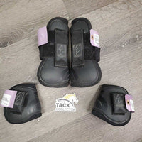 Open Front & Hind Boots, velcro *fair, torn edges, faded, scrapes, clean & dirt
