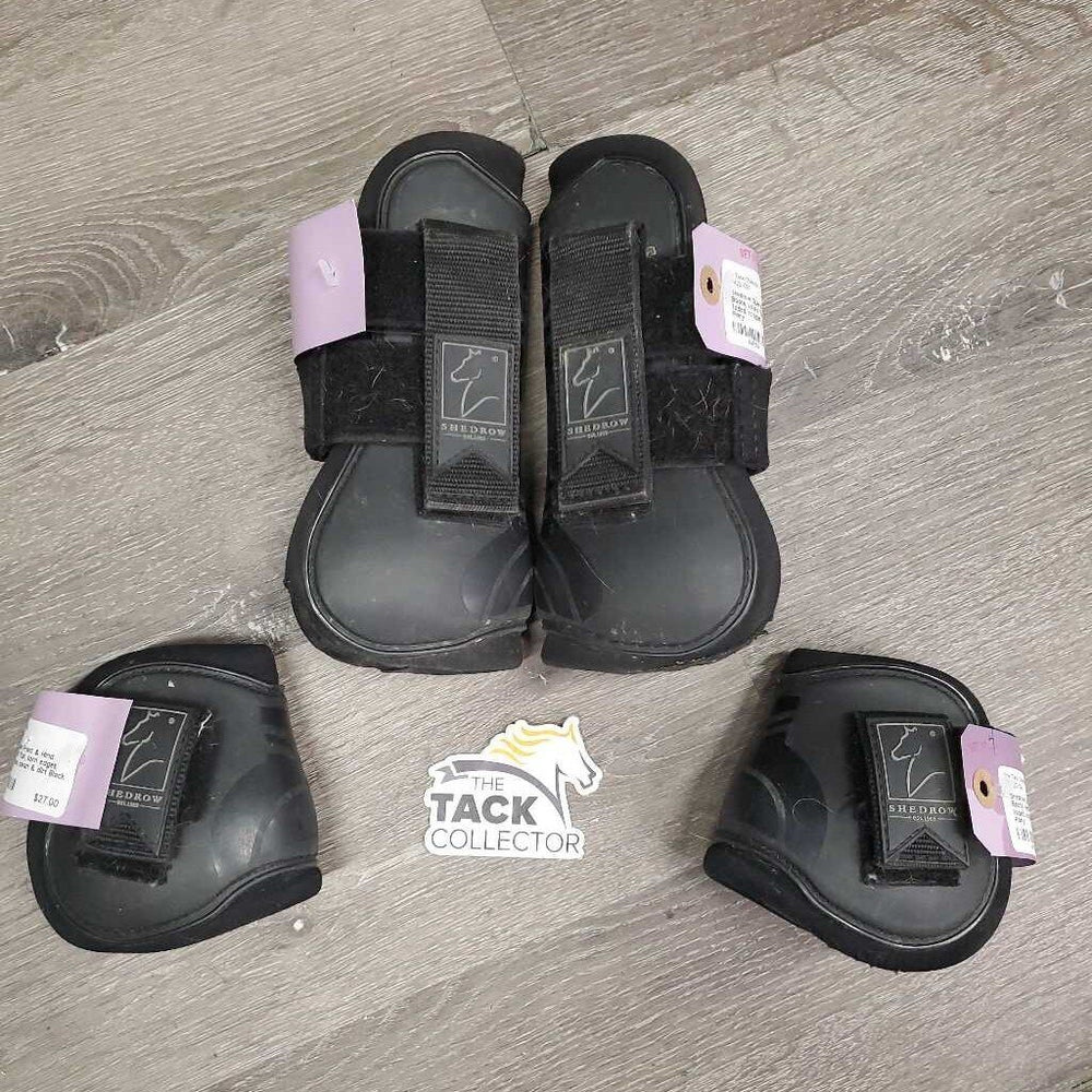 Open Front & Hind Boots, velcro *fair, torn edges, faded, scrapes, clean & dirt